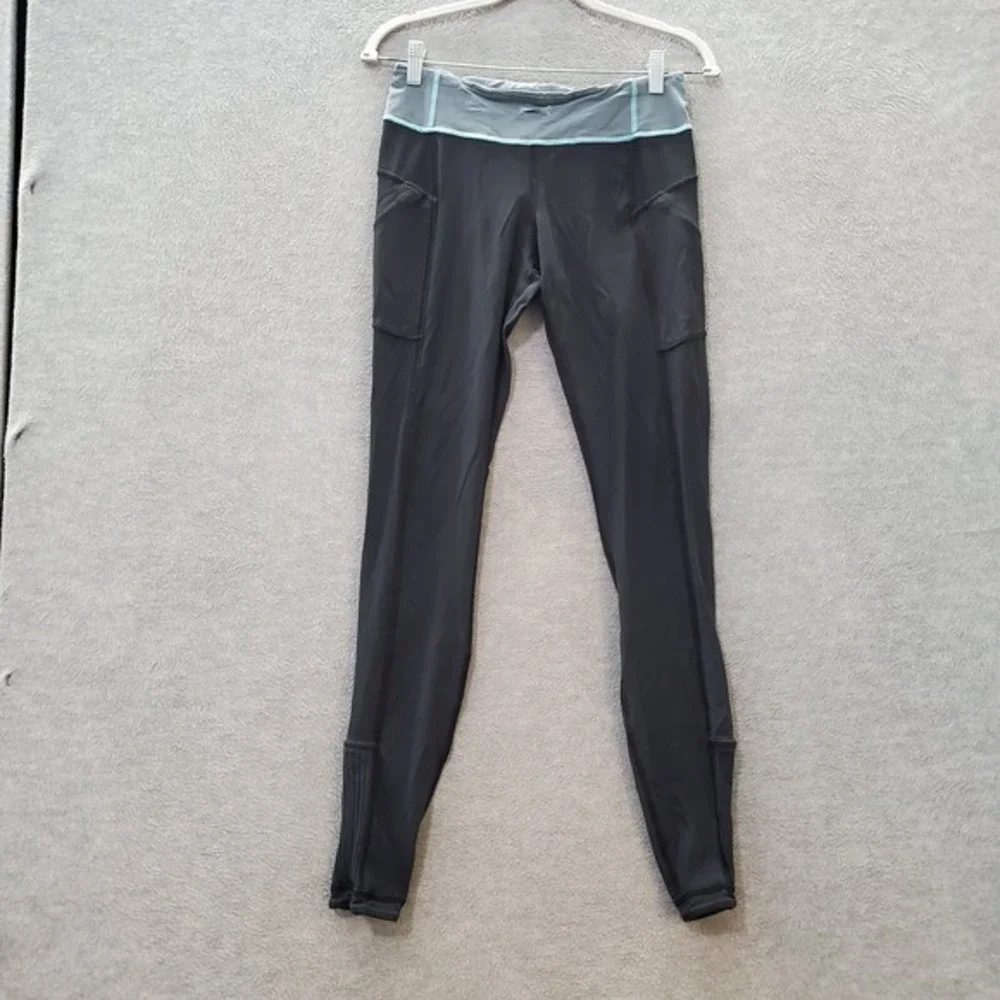 Lululemon Women Activewear Pants 8 Black Leggings Pockets Mid Rise 30 in‎ Inseam